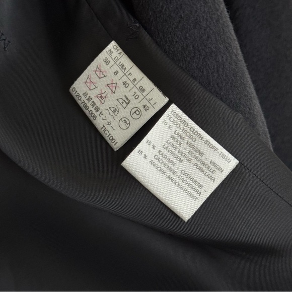 max mara dark gray floor length single button closure wool coat - Picture 8 of 16